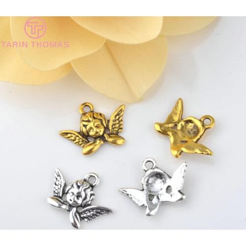 10PCS 20*11MM Antique Gold Color Plated Zinc Alloy Necklaces Pendants Angel Charms Diy Handmade Jewelry Findings