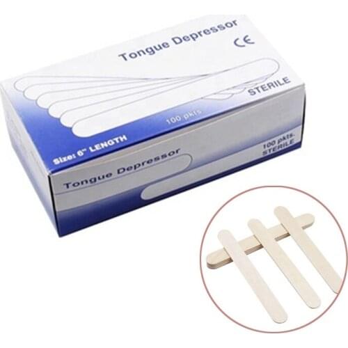 50pc 100pcs/lot Disposable Wooden Waxing Wax Tongue Depressors Sterilized Individually Paper Packing Tattoo Accessories Supplies