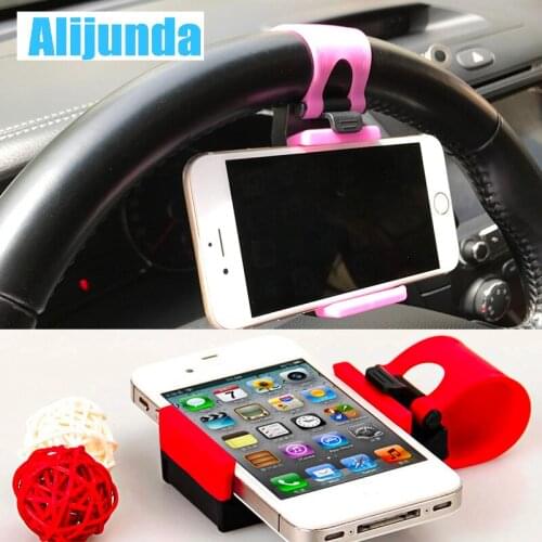 Car Steering Wheel Holder Bike Clip Mount Stand for Mobile Phone iphone 6 6s 5 se 7 / samsung galaxy s7 s6 plus for Nissan