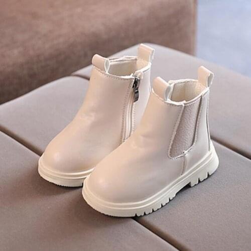 Children Maritn Boots New Autumn Winter Shoes Boys Girls Waterproof Non-slip Chelsea Boots Kids Leather Boots
