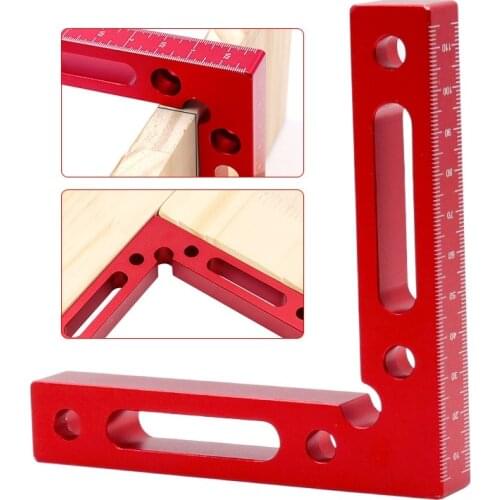 Woodworking Tools 90degree L-shaped Auxiliary Jig 120x120mm Square Right Angle Protractor Corrosion-resistant Clip Carpenter New