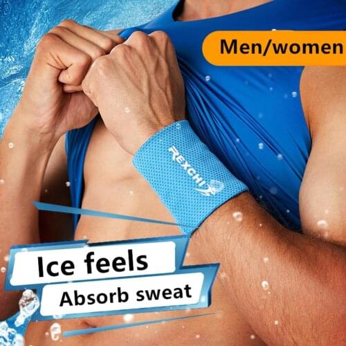 1 Pcs Wrist Brace Support Breathable Ice Cooling Sweat Band Tennis Wristband Wrap Sport Sweatband For Gym Yoga Volleyball Hot
