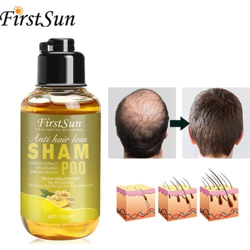 FirstSun Herbal Ginger Ginseng Extract Hair Shampoo Essence Treatment for Hair Loss Help Hair Regrowth Shampoo Dropshipping
