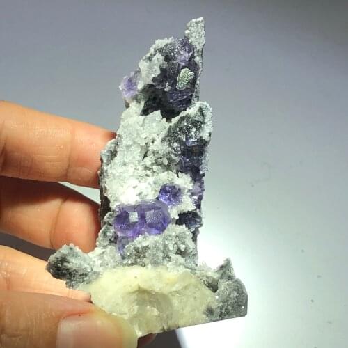 49.9gTanzanian blue fluorite and crystal symbiotic mineral stone decoration and restoration of energy geology teaching specimen