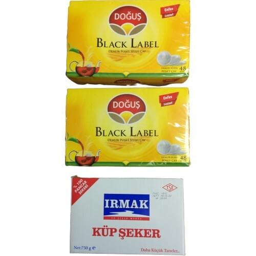 PERFECT WITH A WONDERFUL DRINK Dogus Black Label Teapot Tea 48 pcs 2 x Irmak Cube Sugar 750 gr FREE SHİPPİNG