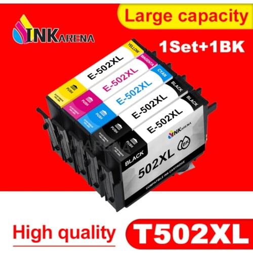 INKARENA 5pk T502XL t502 502XL full Ink Cartridge with Chip Compatible for epson XP5100 xp5105 WF2860 WF2865 printers