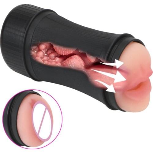 Pocket Soft Pussy Male Masturbation Cup Bullet Vibrator Adult Glans Stimulator Sucking Oral Sex Airplane Cup Sex Toys For Men