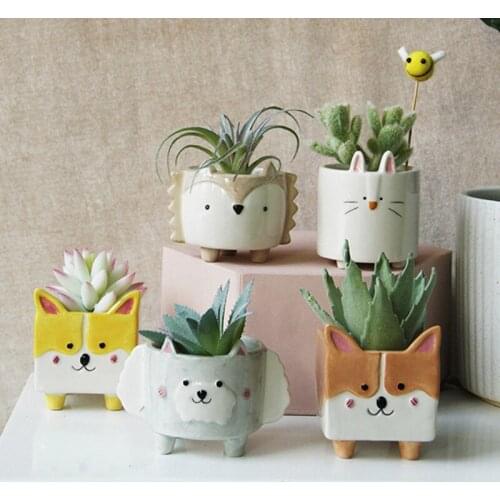 Keramische Bloempot Cartoon Dier Plant Macetas Balkon Decoraties Tuin Potten
