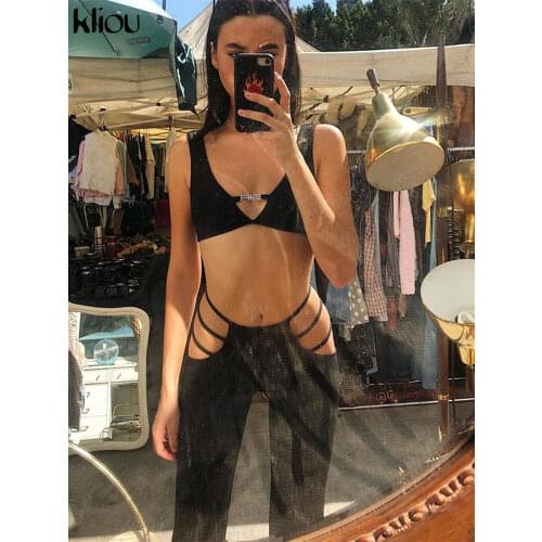 Женские брюки широкие Kliou China At AliExpress