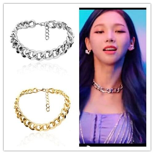 Kpop Hip Hop Choker Necklace Fashion Chain Necklace for Men Women Idol Jewelry Karina black mamba Collier Party Show