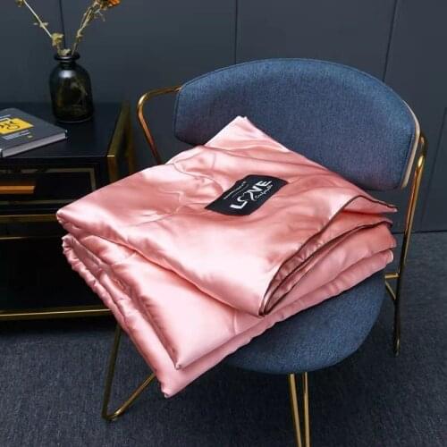 2021Summer Ice Silk Quilt Washable Cool Feeling Naked Sleeping Air Condition Thin Duvet Children Queen Blanket comforter