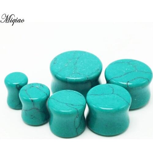 Miqiao 1 Pair 5-16mm Ear Expander Stone Earplugs Tunnels Gauges for Body Piercing Jewelry