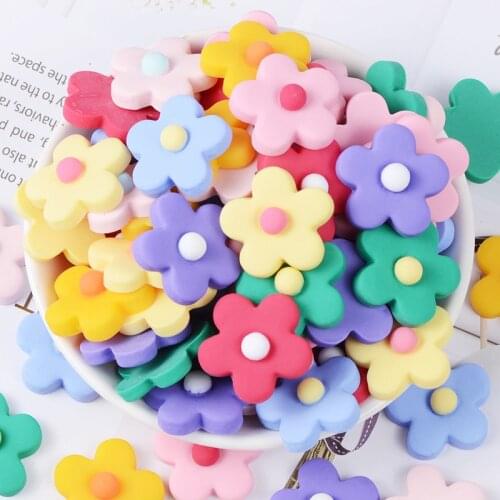 Fashion 20Pcs/set Mix Color Flowers Resin Mix Color Popular Matt Material Resin Flatback Cabochon Scrapbooking Accessories
