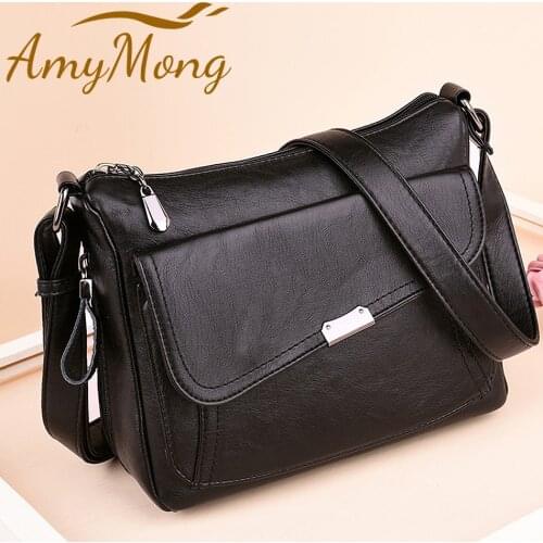 Genuine Quality Leather Luxury Handbags Purses Women Bags Designer Multi-pocket Crossbody Shoulder Bags for Women 2021 Sling Sac