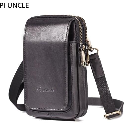 New 2020 Men Waist Bag Wear Belt Multi-function Small Bag Mens Leather One Shoulder Messenger Bag Mens Fashion Sports Handbag