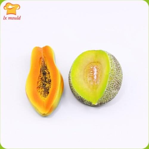 2021 New Papaya Chocolate Silicone Molds Lychee Fruit Gummy Silicone Mould, Soap Food Baking Moulds