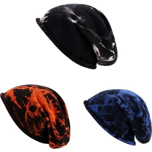 2021 New Tie-dye Single-layer Hats For Men And Women In Spring And Summer All-match Thin Hood Baotou Hat Knitted Pile Of Hats
