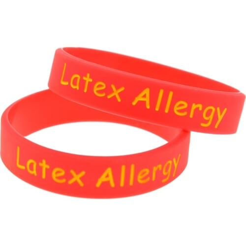 OBH 1PC Alert Latex Allergy Silicone Wristband for Kids 5 Colors