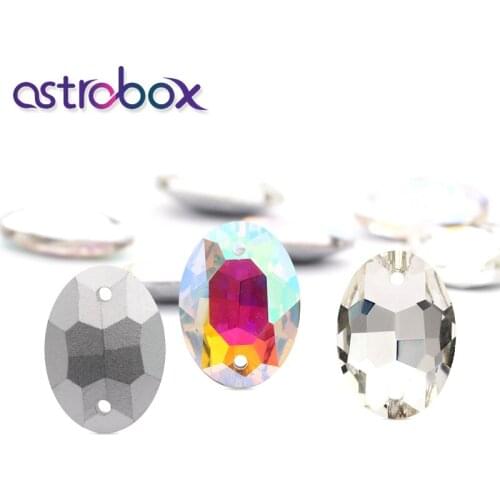 Astrobox AB Oval Crystal Appliques and Trims Flatback Sew On Rhinestone Strass Stones For Garment Decoration