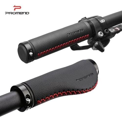 Promend Fiber leather City Mountain Bike Scooter MTB Bicycle Handlebar Cover Handle Grips Bar End Non-slip Aluminum Lock 1 Pair
