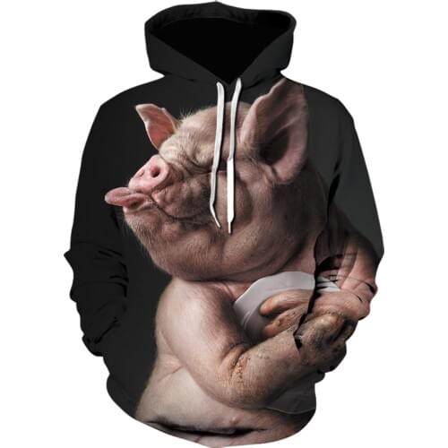 New small peep hooded mens/womens hooded pullover mens/womens animal pig 3D printed hooded Hoddie funny jerseys