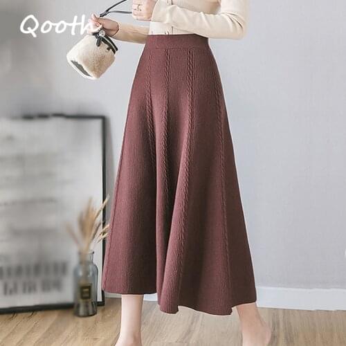 Женские вязаные юбки Qooth China At AliExpress