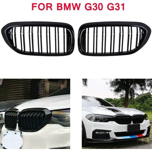 Front bumper grill for BMW 5 series M5 G31 520i 530i 540i 2-slat black front kidney grille for G30 G31 2016-2019 4-DOOR