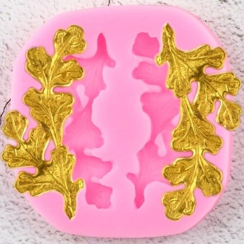 DIY Craft Leaves Silicone Molds Leaf Jewelry Epoxy Resin Mold Relief Border Fondant Cake Decorating Tools Chocolate Candy Moulds
