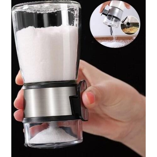 Salt control device filled salt tank Push-type Salt Dispenser Spice Shaker Salt Sealed Against Moisture Kitchen Supplies