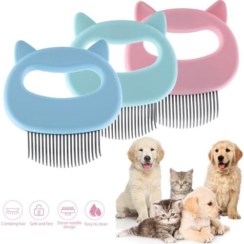 Shell Shaped Handle Pet Massage Brush Pet Grooming Comb Remove Loose Hairs Massage Tool For Cats