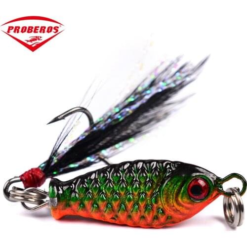 Weimostar 1pcs Metal VIB Fishing Lures Vibration Spoon Lure Crankbait Bass Artificial ABS Hard Baits Feather Random Send