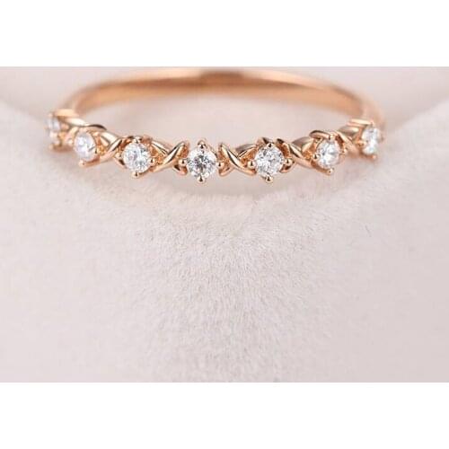 Fashion Jewelry Diamond Ring Rose Gold European and American Fashion Engagement Tail Ring Lady Romantic Luxury Jewelry Gift