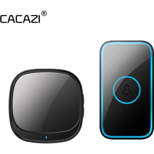 CACAZI USB Wireless Doorbell Waterproof 110db 60 Chimes 300M Range Intelligent Door Bell 1 2 Button 3 4 5 Receiver 2021 Newest