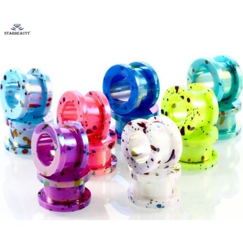 1 pair Acrylic Candy Color Ear Plugs Tunnels 2-12mm Plus Size Ear Expander piercing Pircing Plug & Tunnel Jewelry Body Jewelry