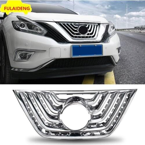 1pcs For Nissan Murano 2015-2019 ABS Chrome Front Bumper Middle Grille Grill cover Trim Car Styling Accessories
