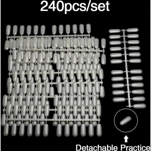 240pcs Nail Tips Color Card Nail Art Practice Display Tools Clear White Buckle Ring Manicure Color Card for Nail Polish Gel Poly