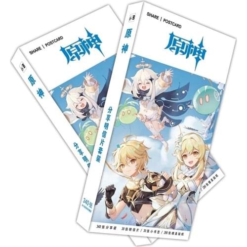 340 Pcs/Set New Game Genshin Impact Large Postcard Anime game Character Greeting Card Message Card Gift Cosplay