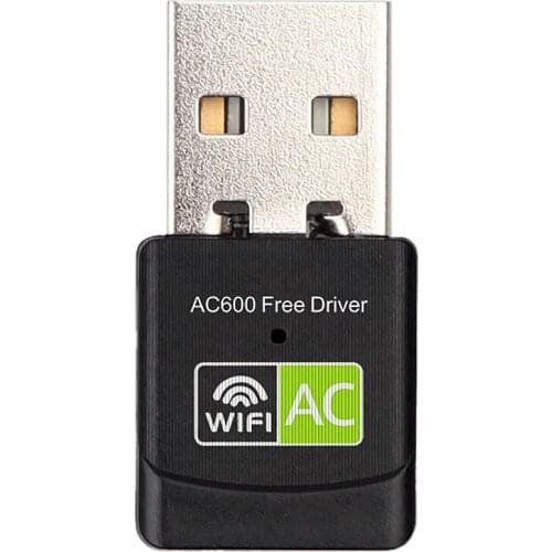 600Mbps Driver-free Wireless Network Card 2.4GHz+5GHz Dual-band USB Wireless Network Card USB WiFi Adapter for PC Laptop