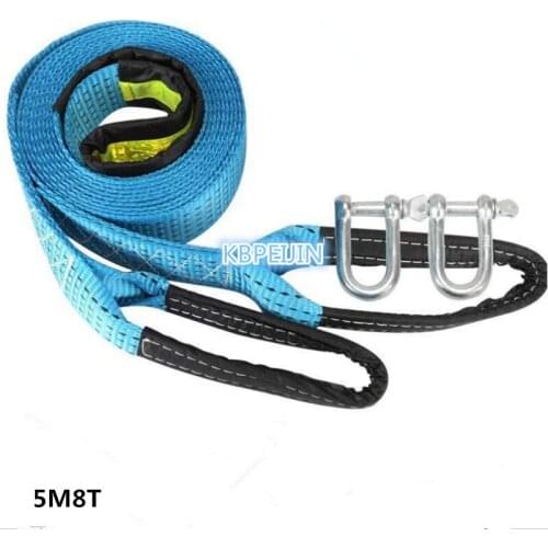 5M 8Tons Auto Emergency Reflective Car Towing Rope With U Steel Shackle for Audi a4 a3 q5 q7 a5 b6 b8 a6 c5 b7 c6 a8 accessories