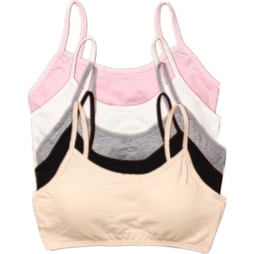 2pcs/Lot Children Girls Bras Solid Color Young Girls Underwear Wireless Small Training Puberty Bras Undergarment Clothes