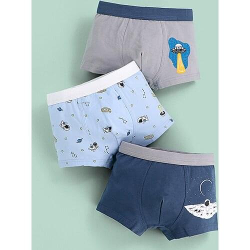 Childrens Underwear Boys' Pure Cotton Baby Middle School Childrens Boxers Primary School Students' 100% Cotton Cartoon Boxers