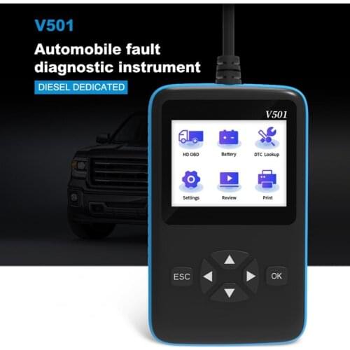 V501 Diagnostic Scanner Universal Battery Voltage Detection High Durability Heavy Duty Diesel Truck Code Reader for Car