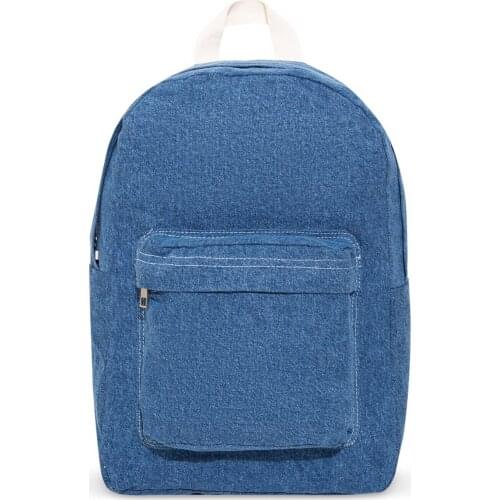 Unisex Denim Backpack Bag Blue Color Summer Season Useful Durable Zipper 2021 Trend Fashion Women Men