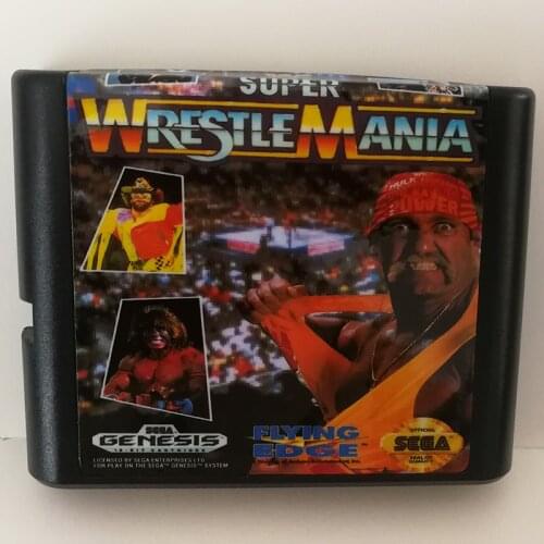 WWF Super Wrestlemania 16 Bit MD Game Card Sega Mega Drive Genesis