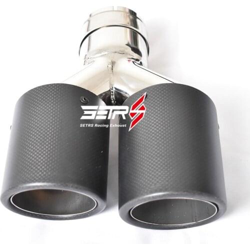Left Side On Car Modification Dual Curly Matt Muffler Pipe Carbon Fiber Stainless Steel Exhaust Tip For E63