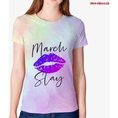 Fashion Women Clothes Short Sleeve 3d T Shirt Queen Are Born In March T-shirt Women Girl Novelty Tops Tees Shirt Goth Shirts