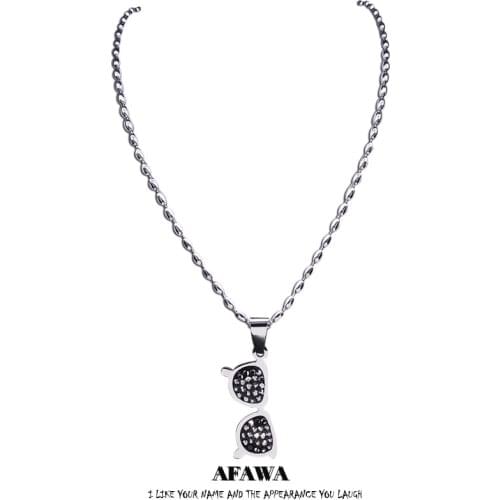 Glasses Stainless Steel Crystal Necklace Charms Women/Men Silver Color Chain Necklace Jewelry acier inoxydable bijoux N4894S01