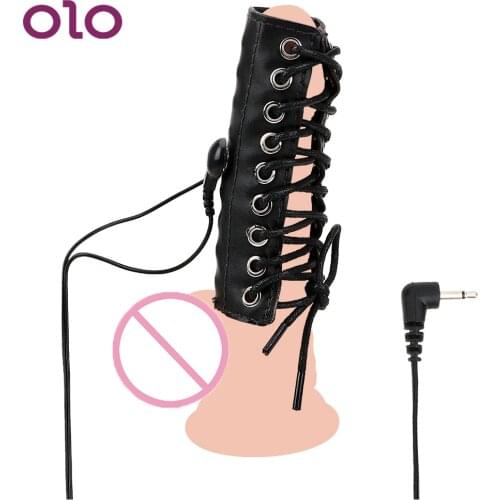 OLO Erotic Penis Rings Cock Extender Medical Themed Toys Adjustable Electric Shock Sex Toys for Men