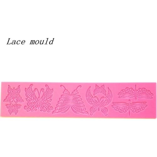 Wholesale Silicone mold M034 Large butterfly dragonfly pattern sugar lace mat decoration fondant cake mold