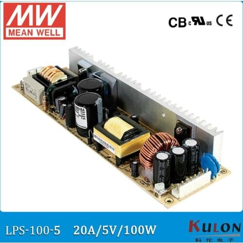 Original MEAN WELL LPS-100-5 single output 20A 100W 5V Meanwell Power Supply open frame LPS-100